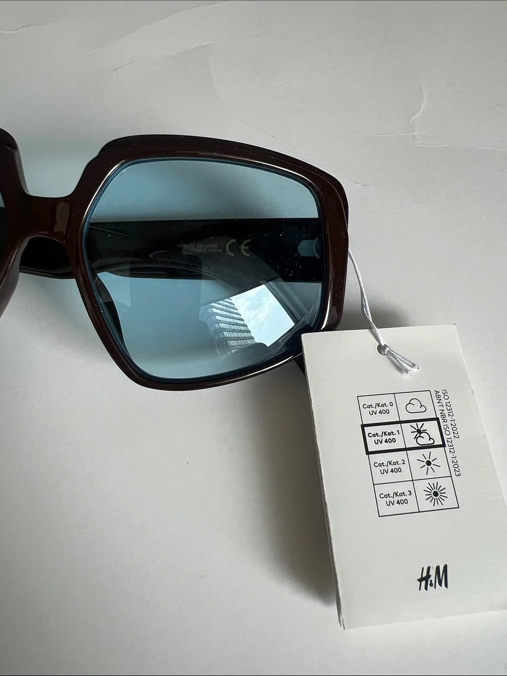 H&M Brown Frame Blue Lens Women's Sunglasses